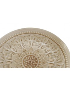 PLATO LLANO MANDALA CREMA 27CM 2