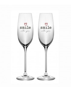 Set 2 copas de brindis Smile