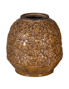 Jarrón ceramica marrón 20cm...