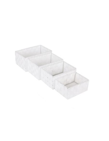 Cestas de almacenaje rectangulares para baldas con bases de madera maciza.  Organizador de baño para guardar productos de higiene o cosmética. -   España