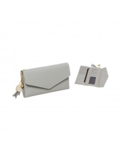 Cartera monedero mujer gris