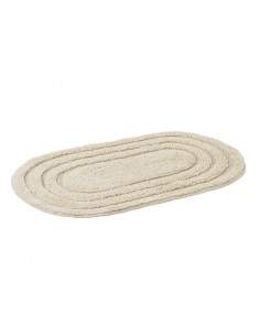 Alfombra de baño ovalada beige