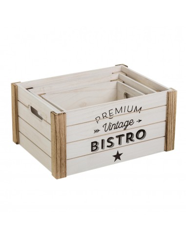 Cajas de madera Vintage Gris, 6 unidades