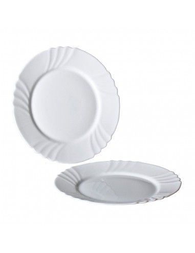 PLATO LLANO LISO 27 CM COUPE PORCELANA BLANCA