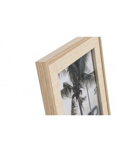 Portafotos madera tallado blanco decorado 15x20 cm
