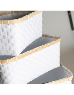 Compra online cesta organizadora grande en polipropileno con diseño  trenzado, Cesta decorativa, resistente y alta calidad — WonderfulHome Shop