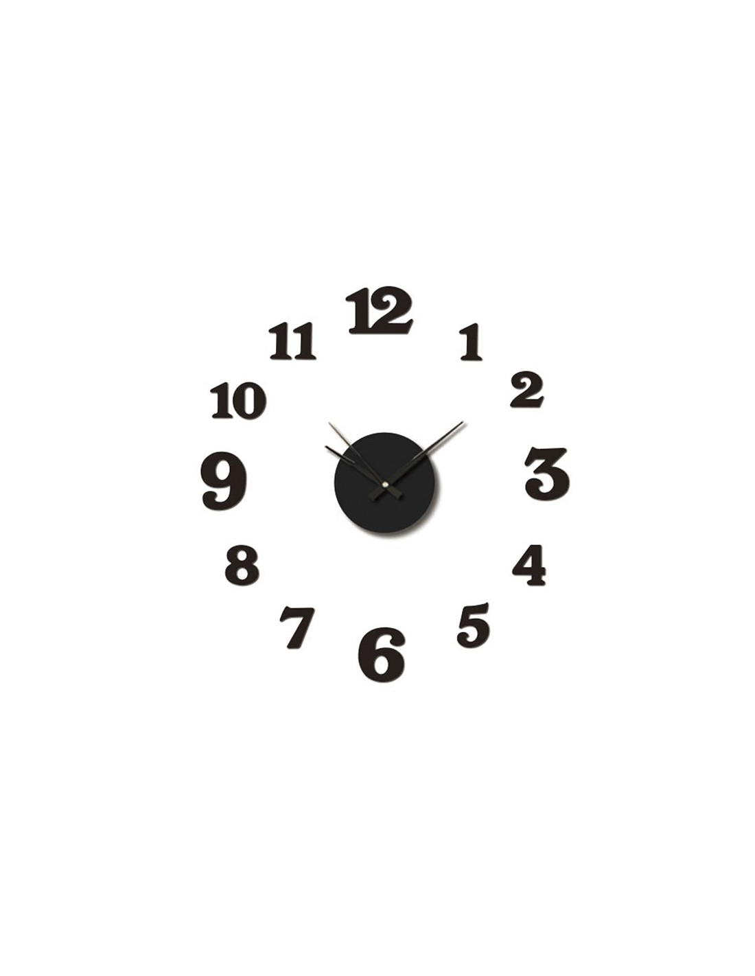 Reloj de pared adhesivo negro Arient