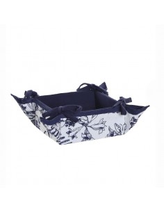 Cesta panera azul floral