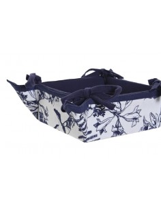 Cesta panera azul floral 2